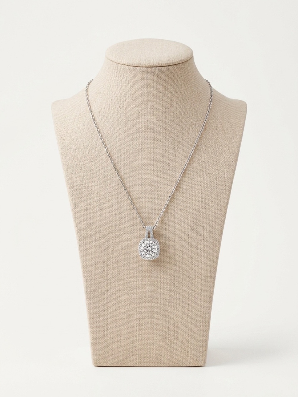 GRA Certified 1 CT Moissanite Halo Necklace